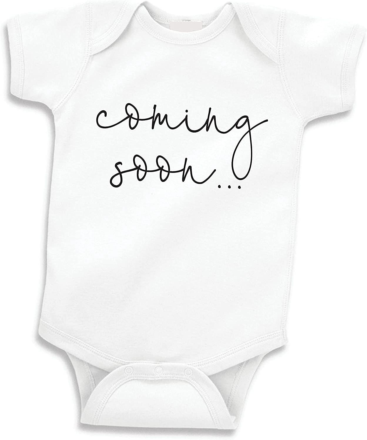 Pregnancy Announcement Onesie – Coming Soon Baby Bodysuit: White / 0-3 Months