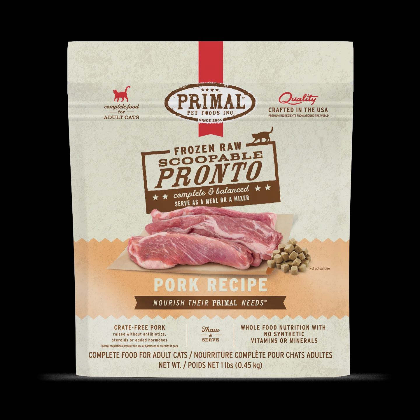 Primal - Frozen Pork RAW Pronto Cat Food / 1 lb.