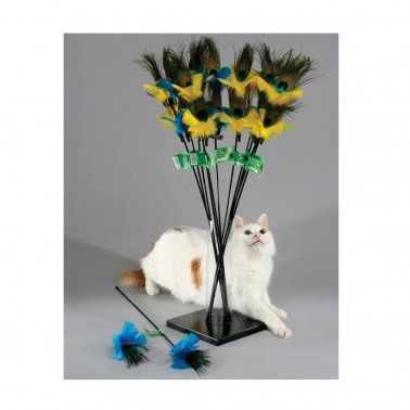 Vee Purrfect -Peacock Feather Cat Toy