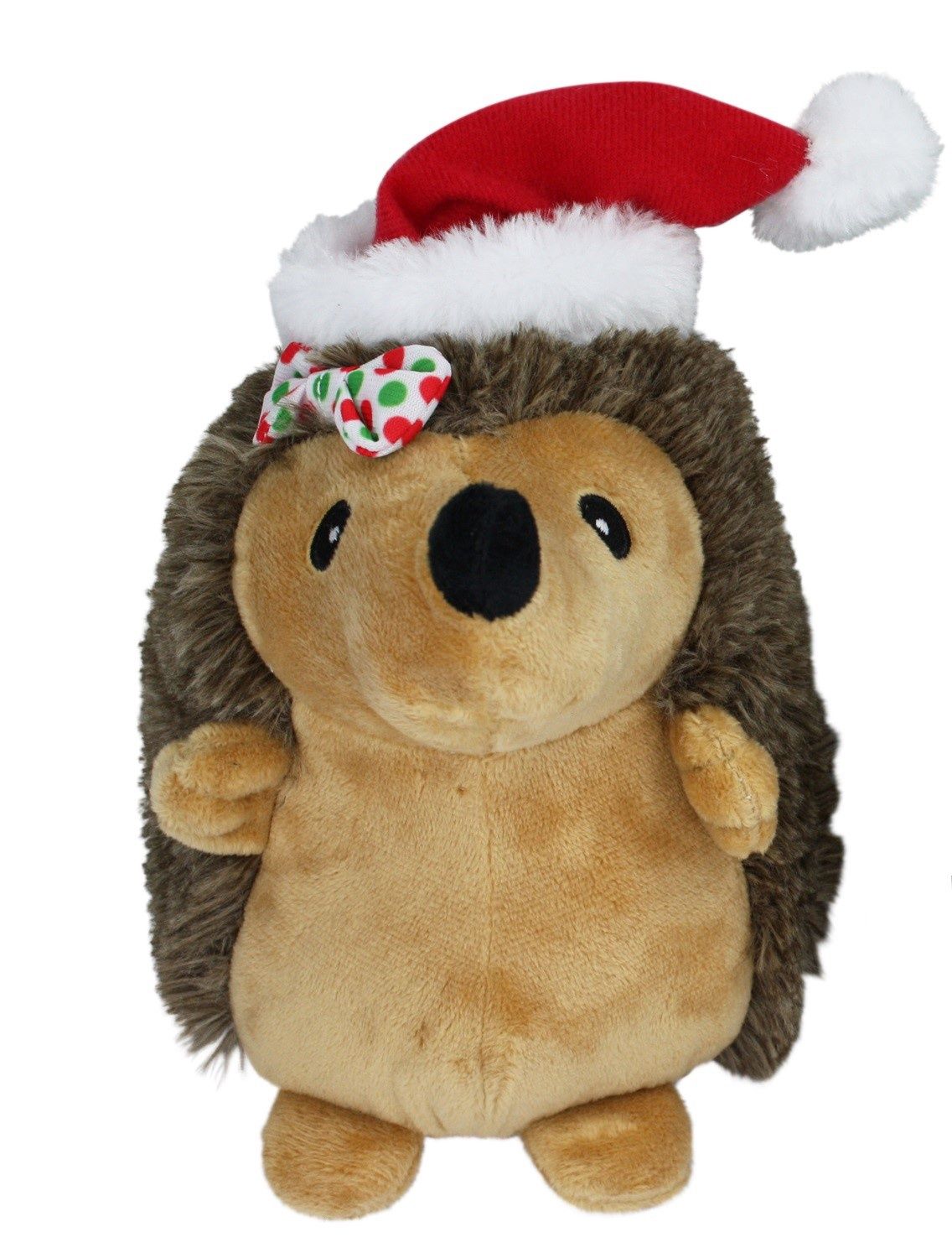 Multipet - Hedgehog W/Hair Bow &amp; Red Santa Hat - 8"