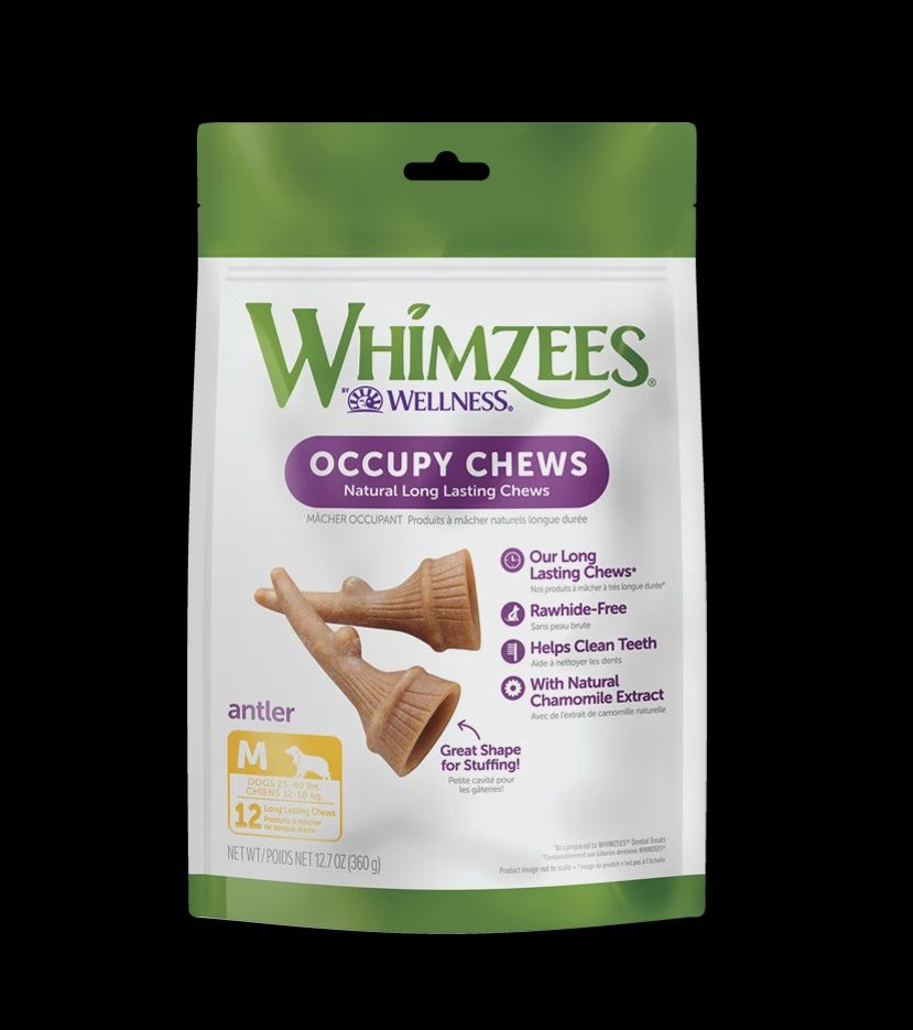 Whimzees - Antler Occupy Dog Chew 12.7 oz, Size: Small