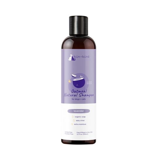 Kin + Kind - Oatmeal Natural Shampoo for Dogs &amp; Cats Lavender 12 oz