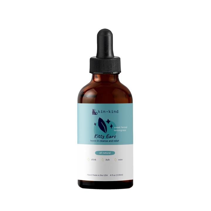 Kin + Kind - Kitty Ears (Leave-In Cat Ear Cleaner) 100% Natural 4 oz