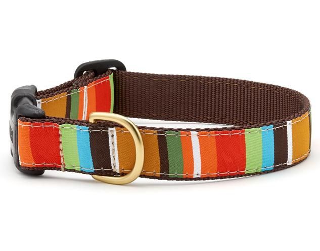 Up Country - Brown Stripe Dog Collar, Size: SM