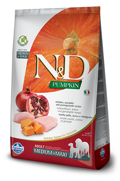 Farmina - N&amp;D PUMPKIN -  Chicken/Pomegranate/Pumpkin Adult MED &amp; Maxi Dry Dog Food