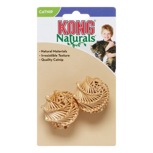 KONG - Naturals Catnip Straw Ball Cat Toy  2 Count