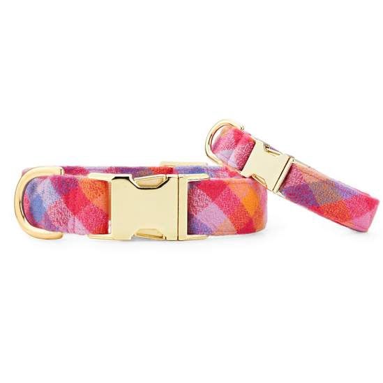 The Foggy Dog - Sunset Flannel Dog Collar, Size: Small, color: Sunset Flannel Dog Collar