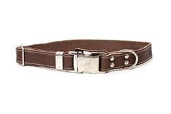 Euro Dog - Quick release leather collar, Size: SM, color: Chocolate