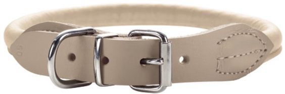 Hunter - Round Leather Dog Collar - Beige
