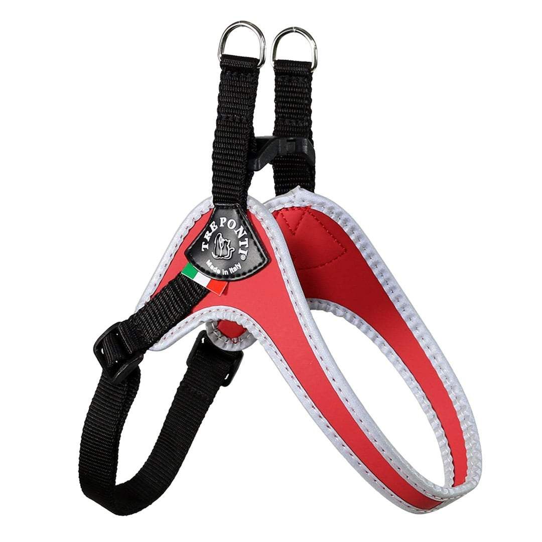 Tre Ponti - Easy Fit  Adjustable Dog Harness, Size: 1.0/ 11-16', color: Red