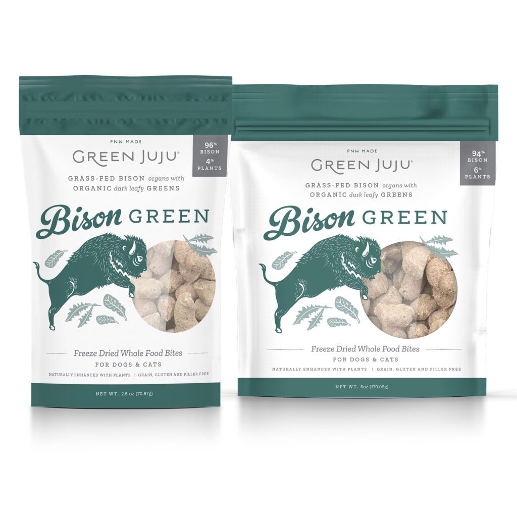 Green JUJU - Freeze-Dried Bison Green Treats 2.5 oz. for Dogs &amp; Cats