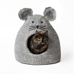 Karma Cat- Felt Cat Cave Mouse - grey
