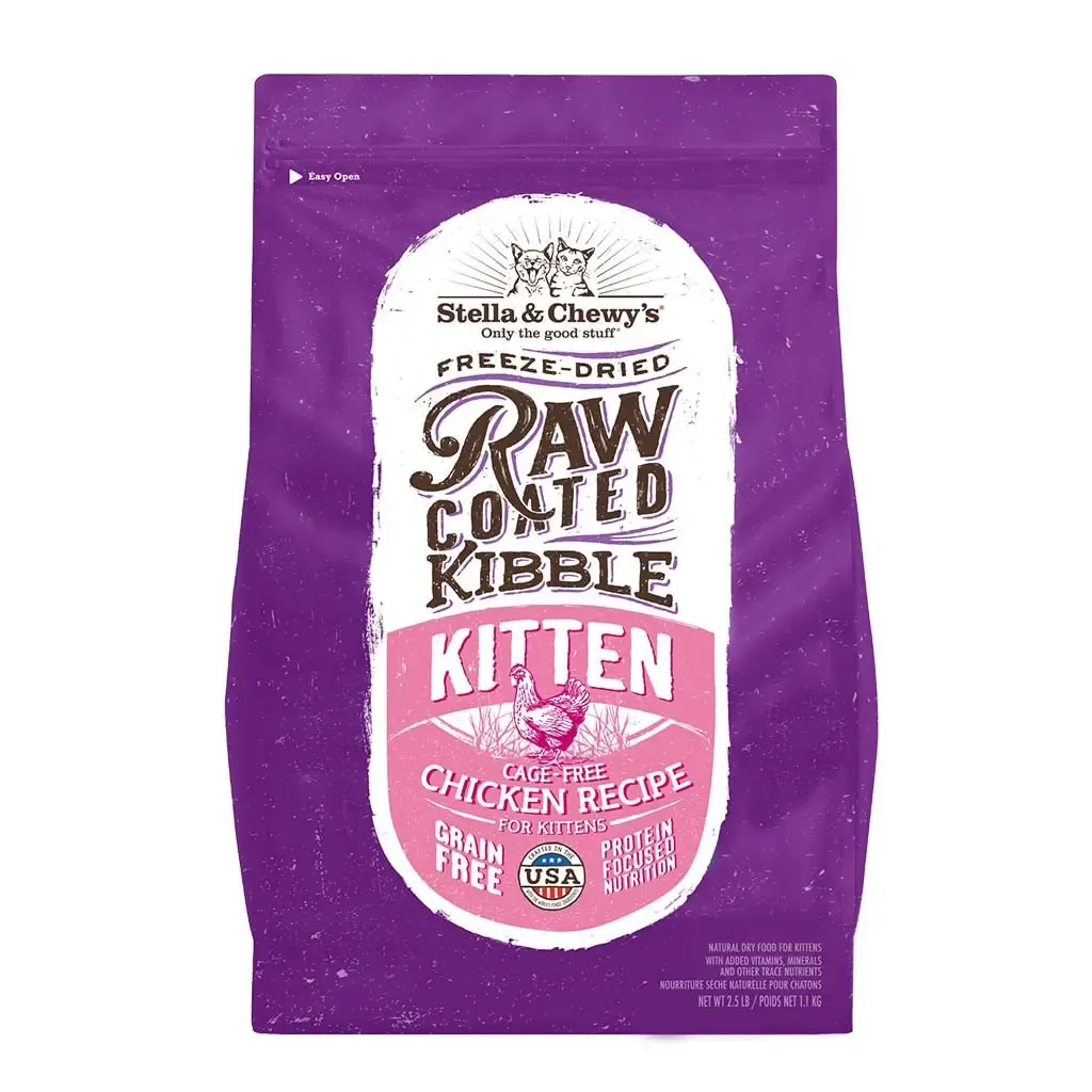 Stella &amp; Chewy's - Raw Coated Chicken Kitten Dry Food, Size: 2.5#