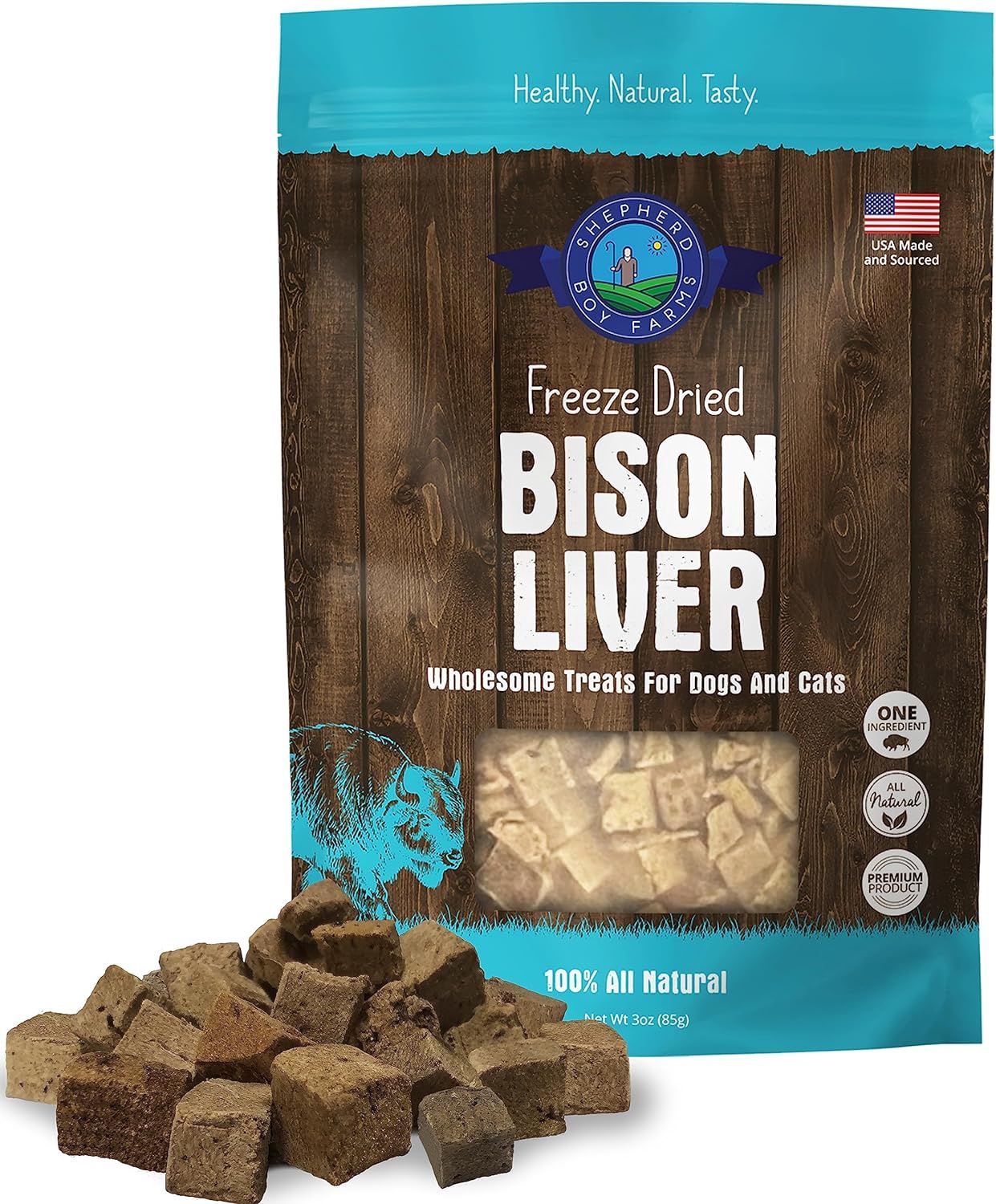 Shepherd Boy Farms - Bison Liver Freeze-Dried Dog Treat, Size: Small