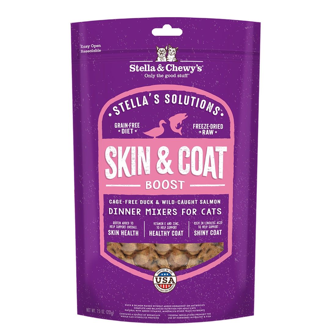 Stella &amp; Chewy's - Skin &amp; Coat Boost Duck Salmon Dinner Mixer Freeze Dried Cat Food