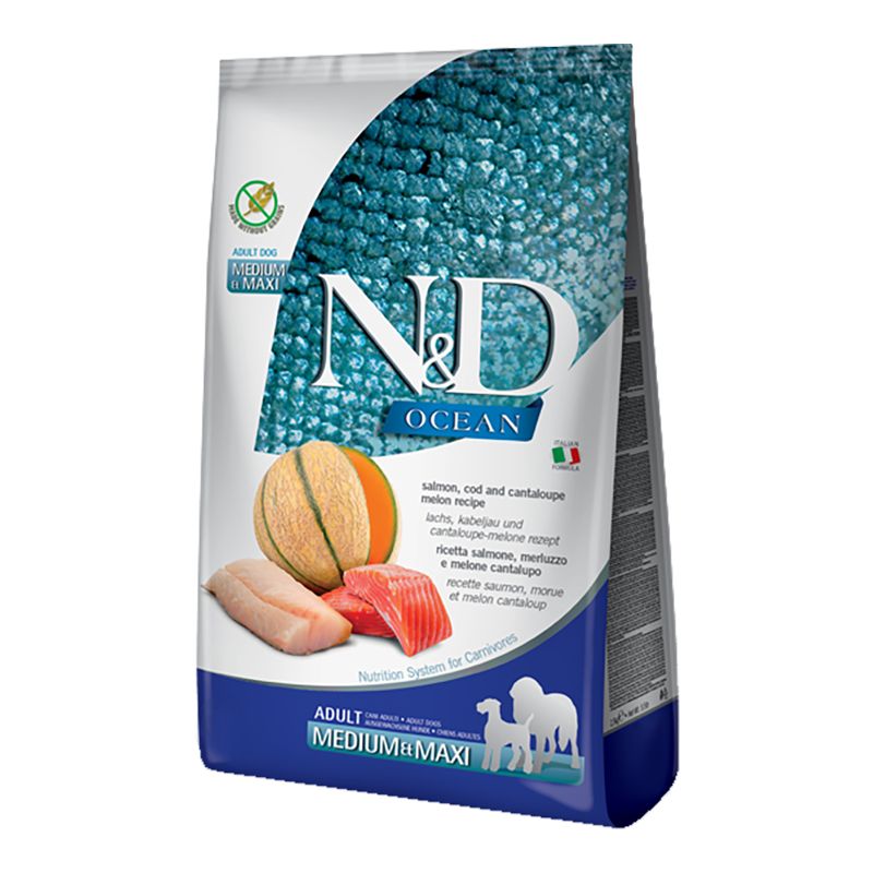 Farmina - N&amp;D OCEAN - Salmon, Cod &amp; Cantaloupe Adult Med/Maxi Dry Dog Food