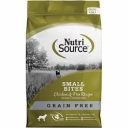 NutriSource - Grain-Free  Chicken &amp; Pea Recipe Small Bites Dry Dog Food, Size: 4lb