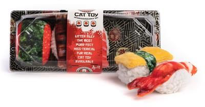 Fabcat - Sushi Tray Cat Toy with five sushi