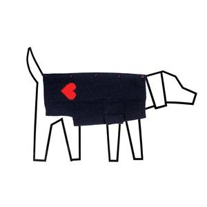 Ware of the Dog - Navy and Red Heart Sweater