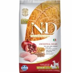 Farmina - N&amp;D ANCESTRAL GRAIN -Senior Chicken &amp; Pomegranate Med/Maxi Adult Dry Dog Food, Size: 26.5#