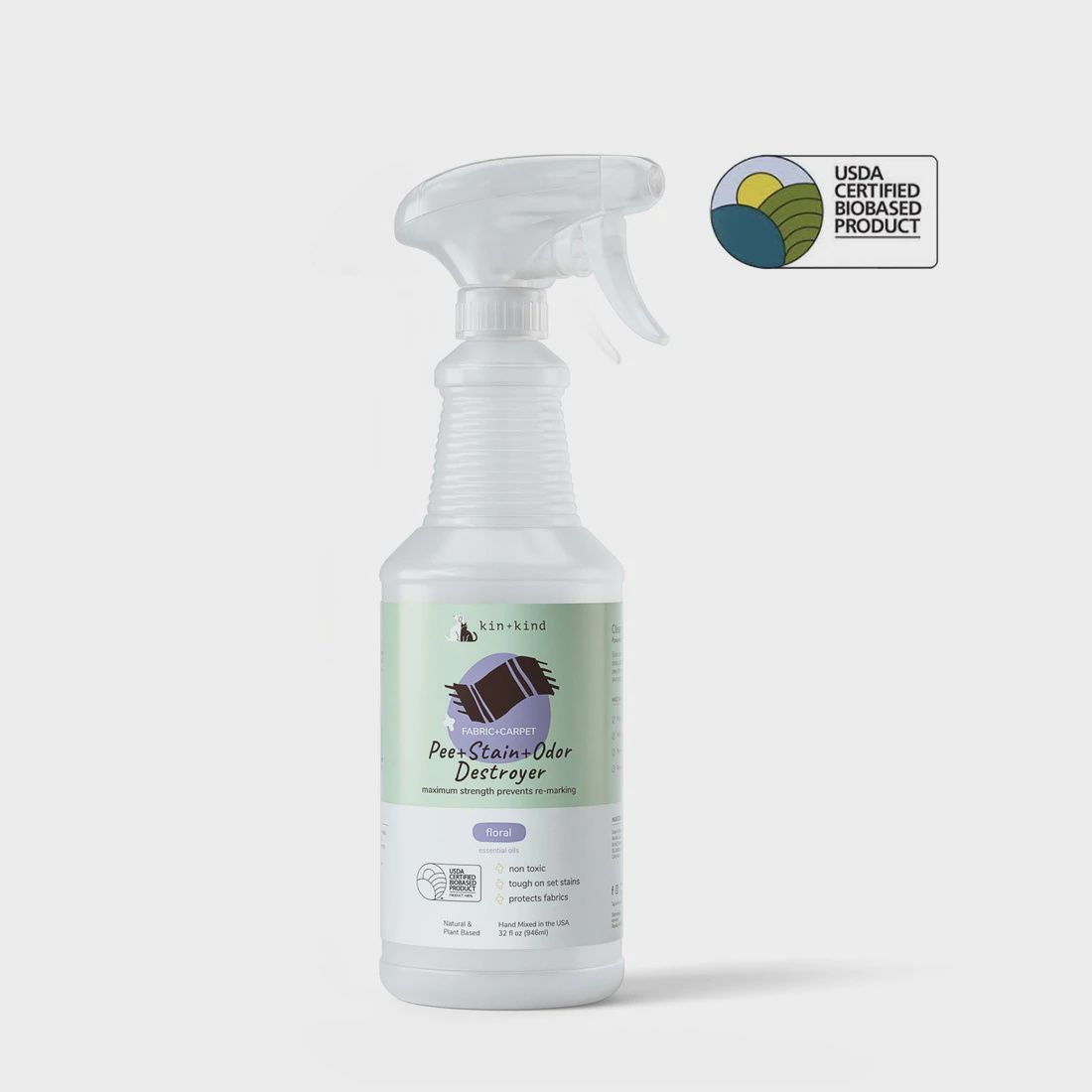 Kin + Kind - Pee+Stain+Odor Destroyer (Fabric+Carpet) FLORAL