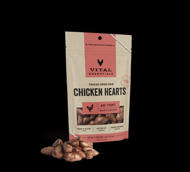 Vital Essentials - Chicken Hearts Freeze Dried Raw Dog Treats, Size: 1.9 oz
