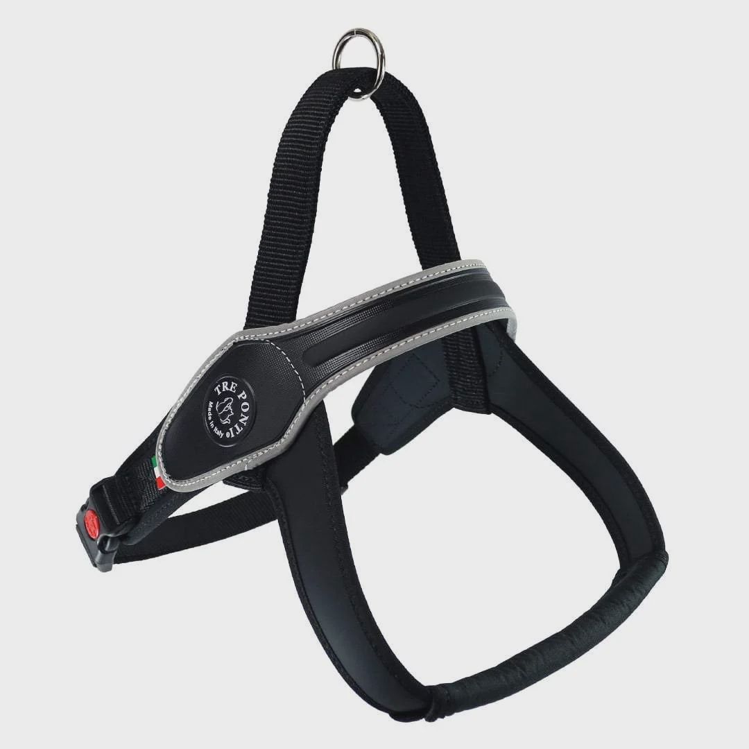 Tre Ponti - Primo Harness for Large Dogs, Size: MED/ 23-28", color: Black