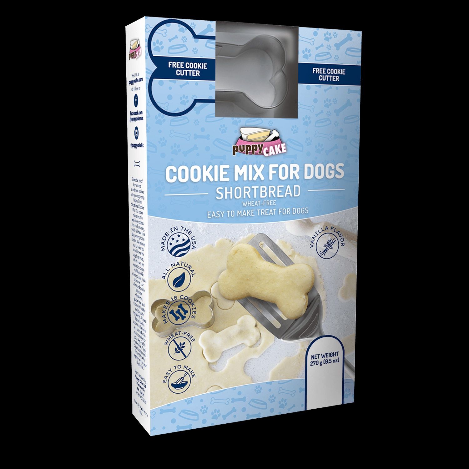 Puppy Cake - Shortbread Cookie Mix and Cutter for Dogs