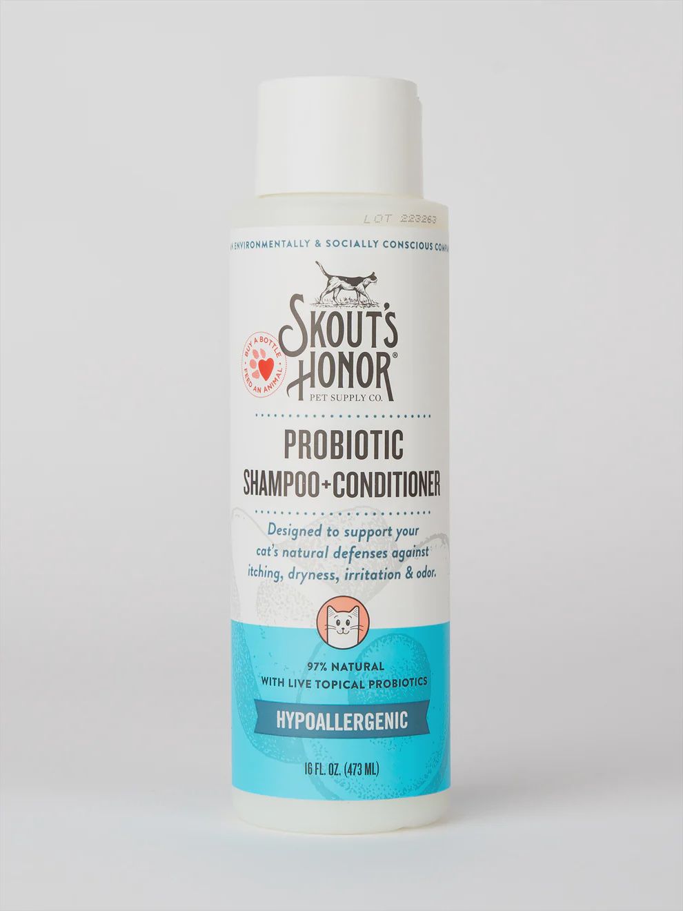 Skout's Honor - Cat Probiotic Shampoo + Conditioner Hypoallergenic 16 oz.