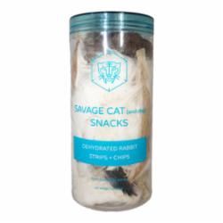 Savage Cat - Dehydrated Rabbit Strips &amp; Chips 3 oz.