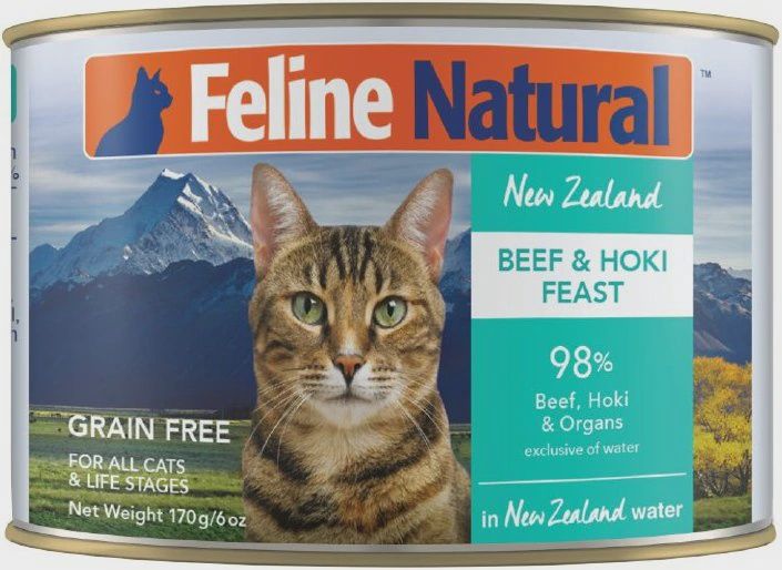 Feline Natural - Beef &amp; Hoki Wet Cat Food 6 oz.