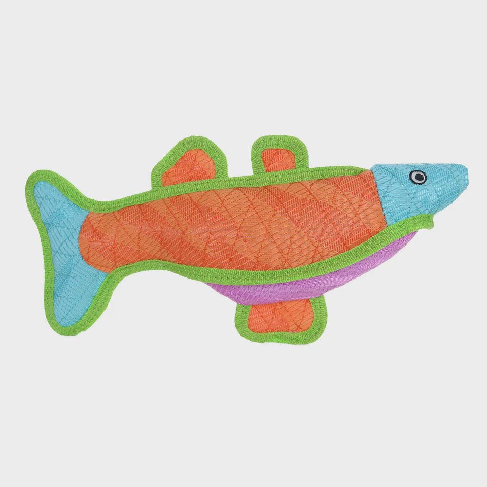 Tuffy - Duraforce Fish pink/blue/green Dog Toy