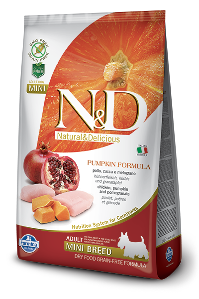 Farmina - N&amp;D PUMPKIN  - Chicken, Pomegranate  &amp; Pumpkin Adult Mini Dry Dog Food