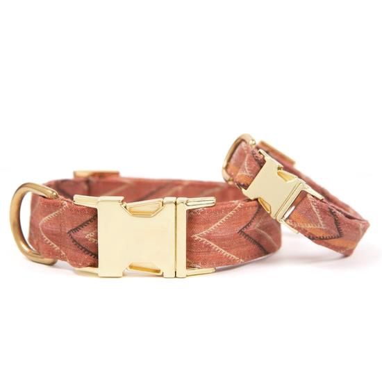 The Foggy Dog - St. Frank Chevron Kilim Dog Collar, Size: Small, color: St. Frank Chevron kilim Dog Collar