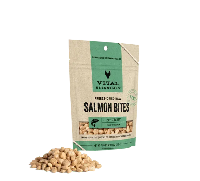 Vital Essentials - Salmon Bites Freeze Dried Raw Cat Treats 1.1oz