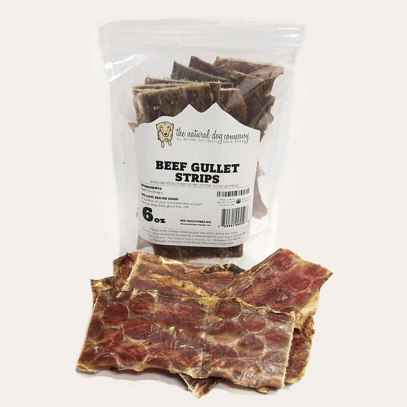 Natural Dog Company - 6" Beef Gullet Strips 6 oz.