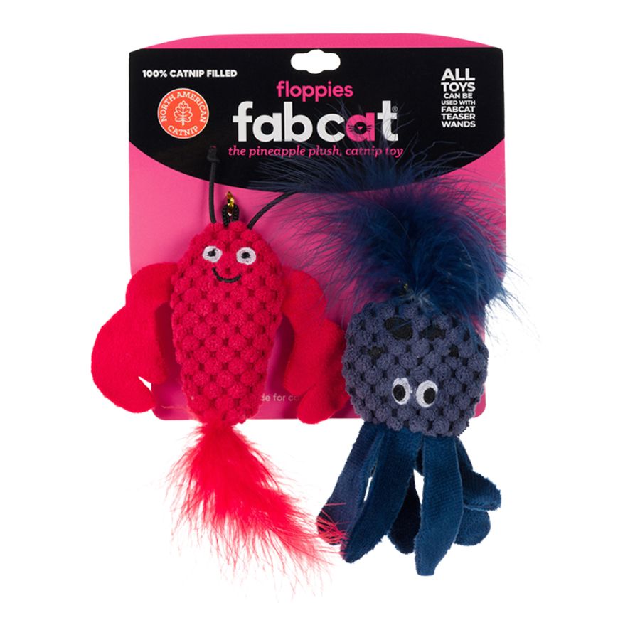 FabCat - Floppy Lobster &amp; Octopus 2 Pk Cat Toy