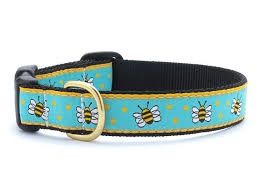 Up Country - Bumble Bee Dog Collar, Size: Medium, Width: 1"