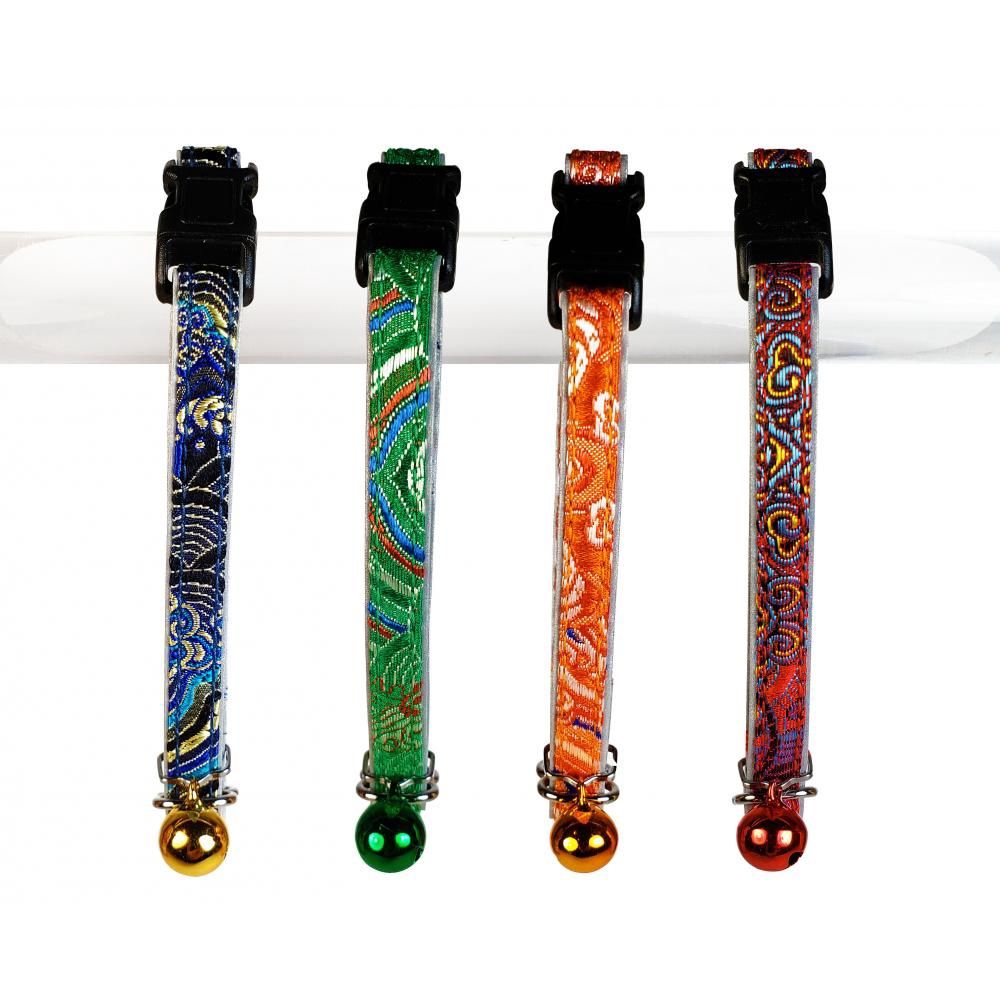Goli Design - Jeweli print reflective cat collar, color: green