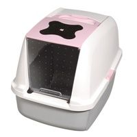 Catit - Hooded Cat Pan Cat Litter Box, color: Pink