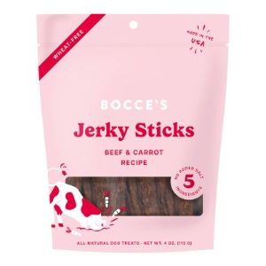 Bocce's - Jerky Sticks Dog Treats 4 oz., Flavor: Beef/Carrot