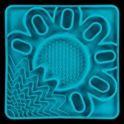 Messy Mutts -  Framed "Spill Resistant" Silicone Multi Surface Lick Mat, 9.5" x 9.5", color: Blue