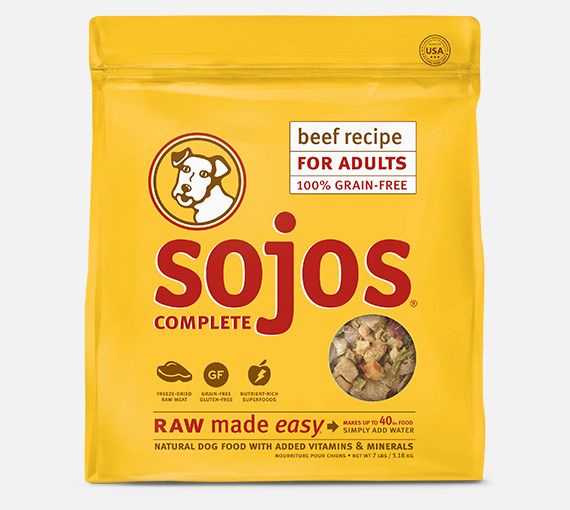 Sojos - Beef Recipe Freeze Dried Dog Food, Size: 1.75#