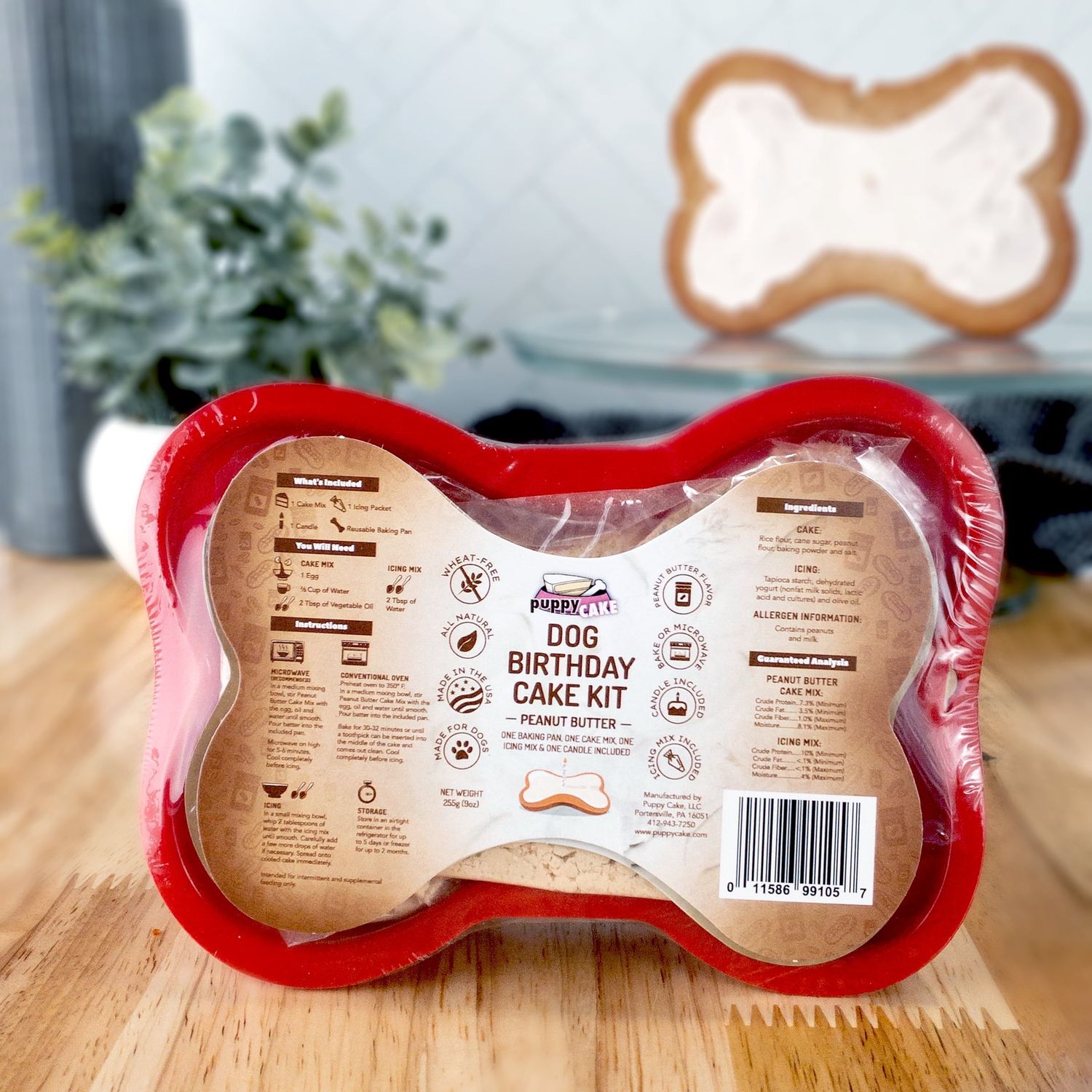 Puppy Cake - Dog Birthday Cake Kit, Flavor: Peanut Butter