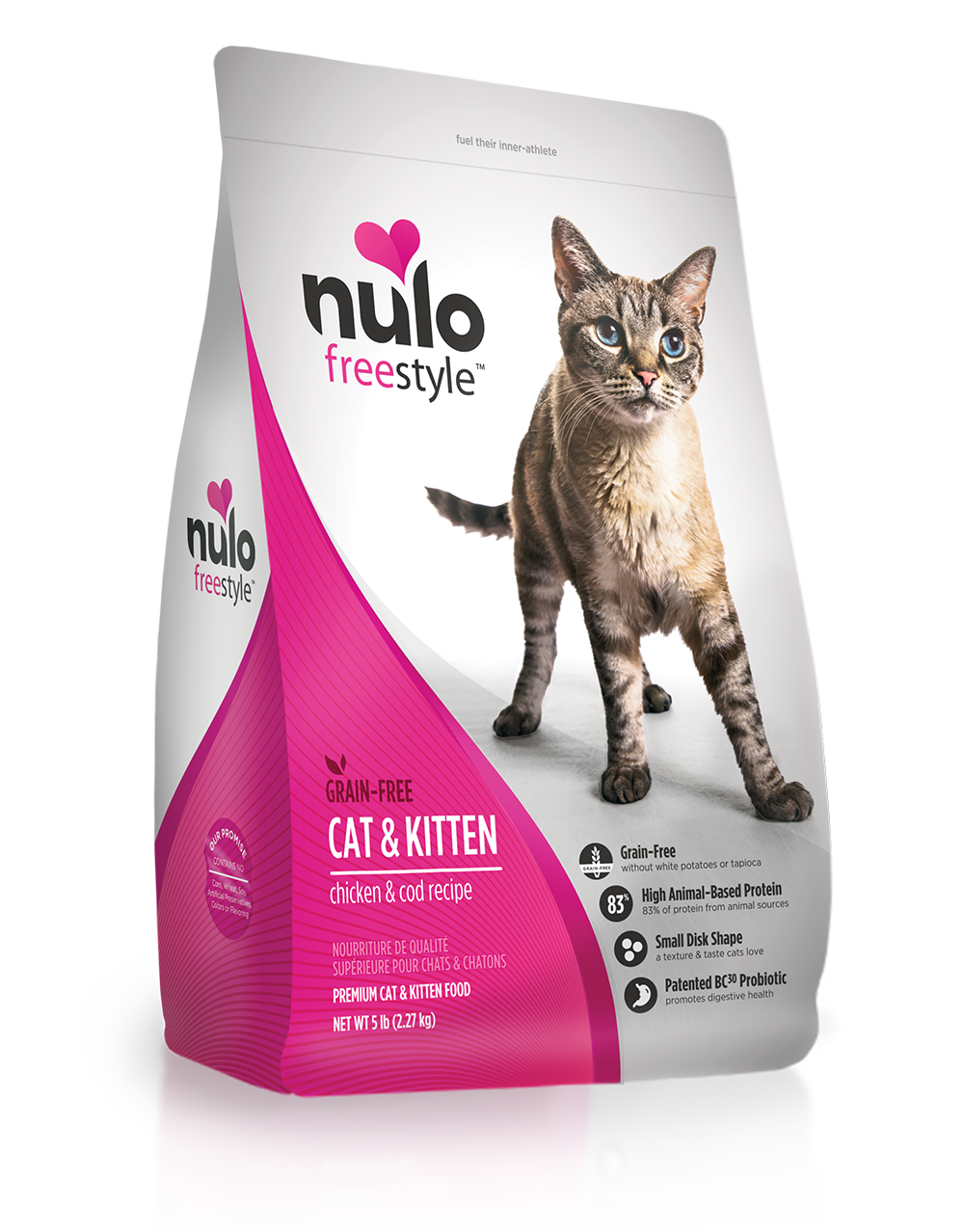 Nulo - Freestyle Chicken &amp; Cod  Grain-Free Dry Cat &amp; Kitten Food, Size: 5#