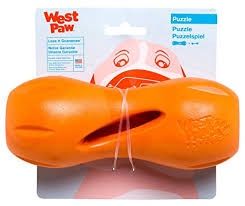 West Paw - Qwizi Puzzle Dog Toy (tangerine)