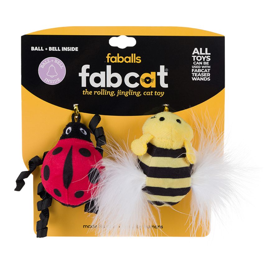 FabCat - Ladybug &amp; Bee 2Pk Cat Toy