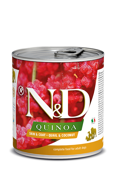 Farmina - N&amp;D Quinoa Skin &amp; Coat Quail &amp; Coconut Wet Dog Food, Size: 10 oz.