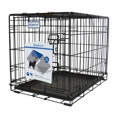 Petcrest -  Single Door Dog Crate Black Color, Size: 24 x 18 x 14
