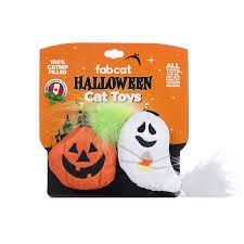 FabCat - Pumpkin Ghost 2Pk Cat Toy